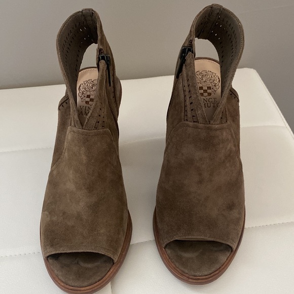 Vince Camuto open toed suede bootie - Picture 2 of 5